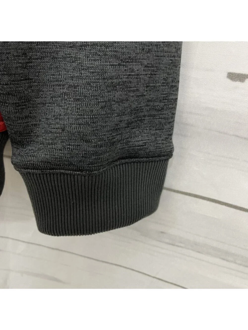 The North Face Mens Red Gray Full Zip Quilted Pockets Jacket